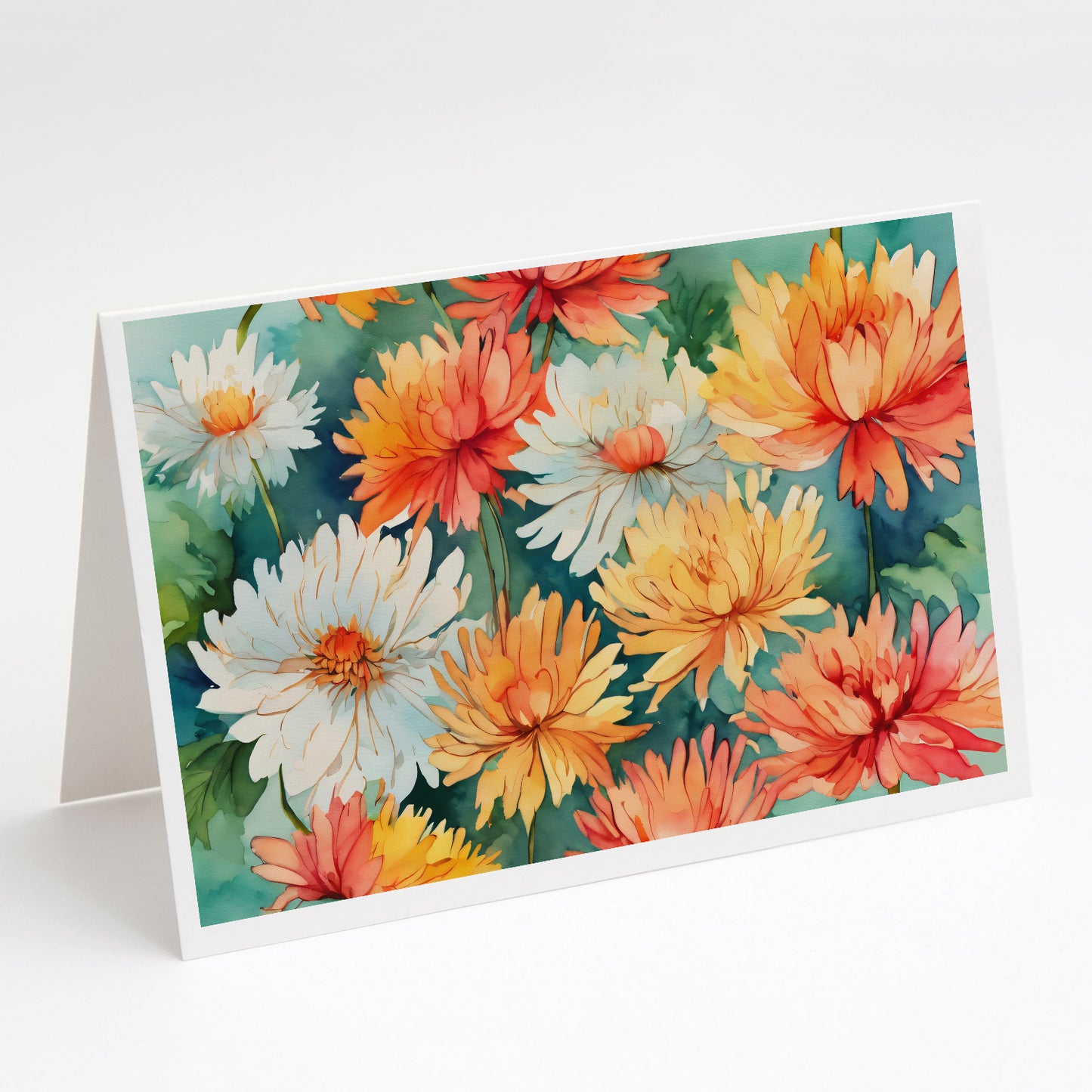 Buy this Chrysanthemums in Watercolor Greeting Cards Pack of 8