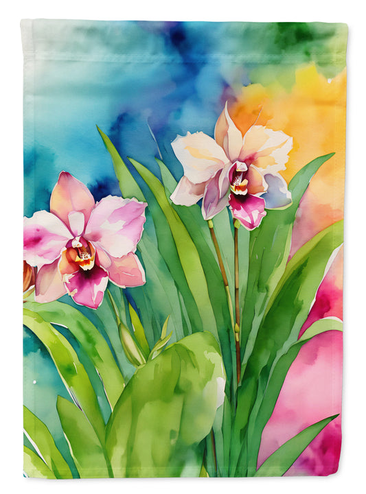 Buy this Orchids in Watercolor House Flag