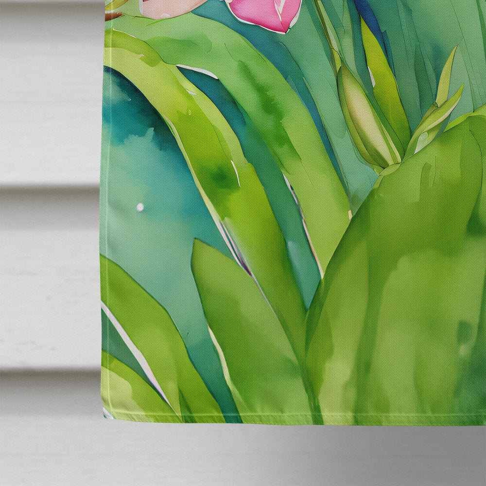 Orchids in Watercolor House Flag