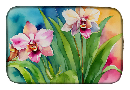 Buy this Orchids in Watercolor Dish Drying Mat