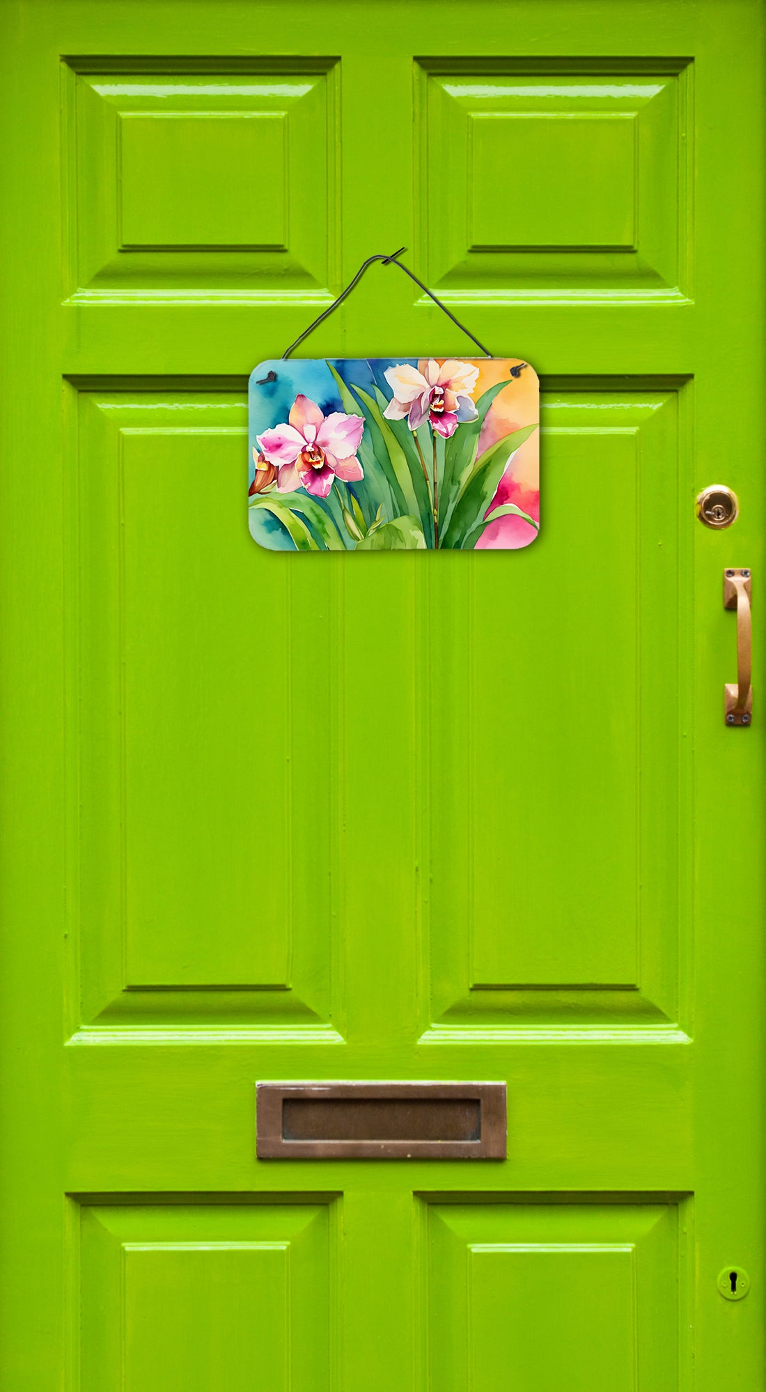 Orchids in Watercolor Wall or Door Hanging Prints