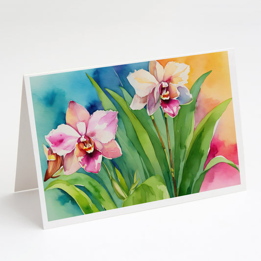 Buy this Orchids in Watercolor Greeting Cards Pack of 8