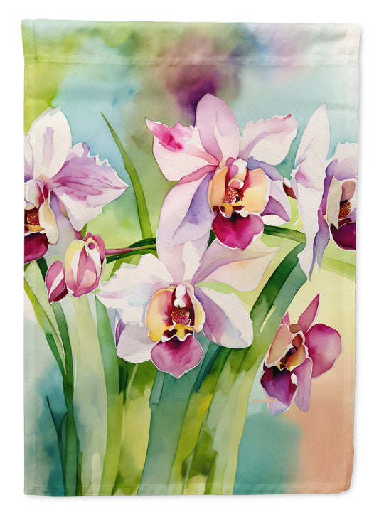 Buy this Orchids in Watercolor House Flag