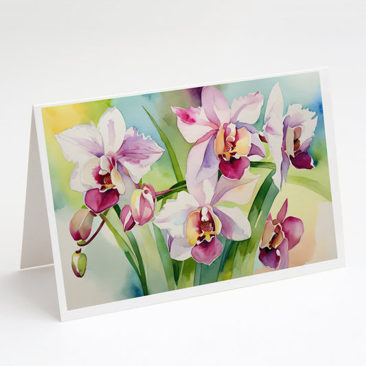 Buy this Orchids in Watercolor Greeting Cards Pack of 8