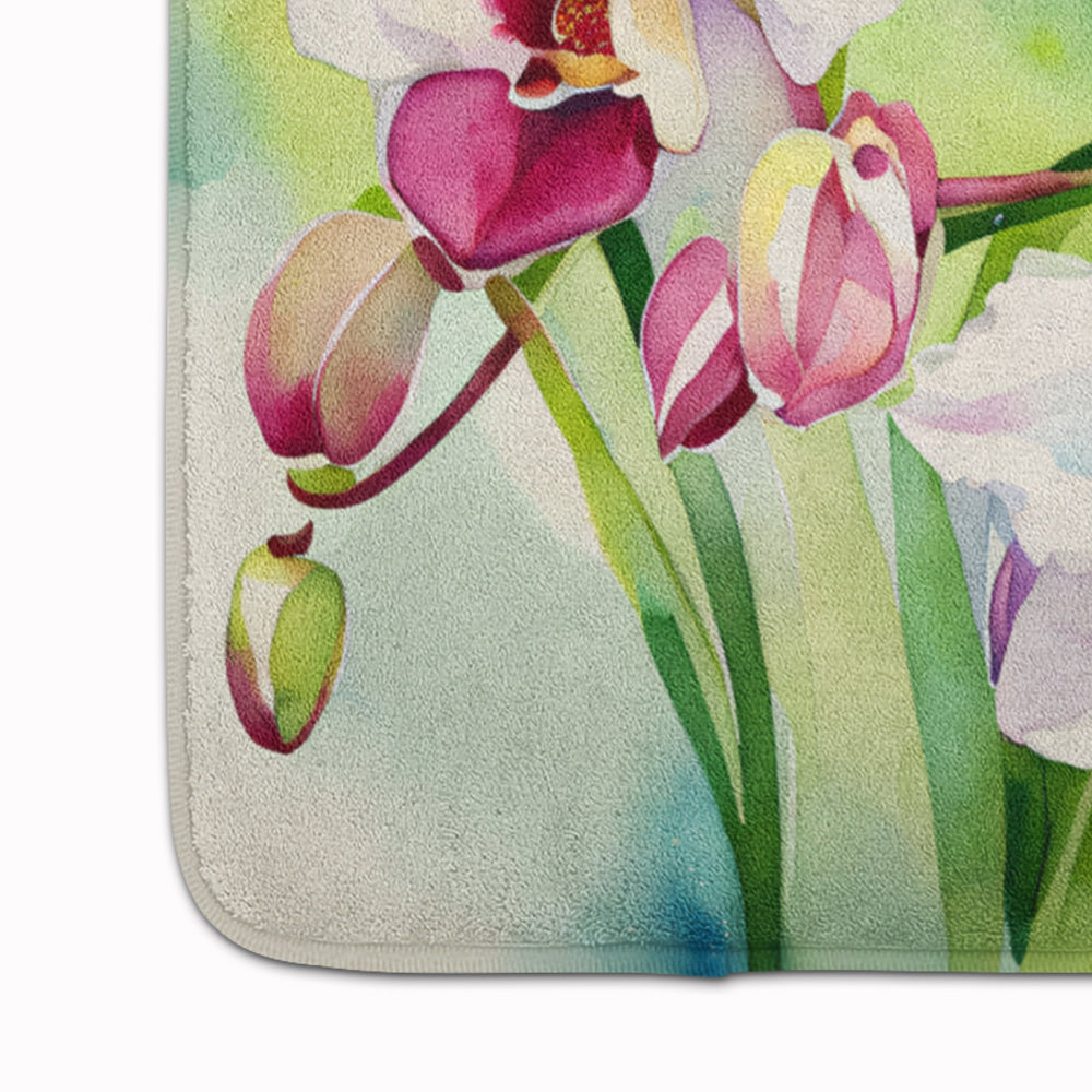 Orchids in Watercolor Memory Foam Kitchen Mat