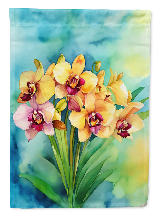Buy this Orchids in Watercolor House Flag