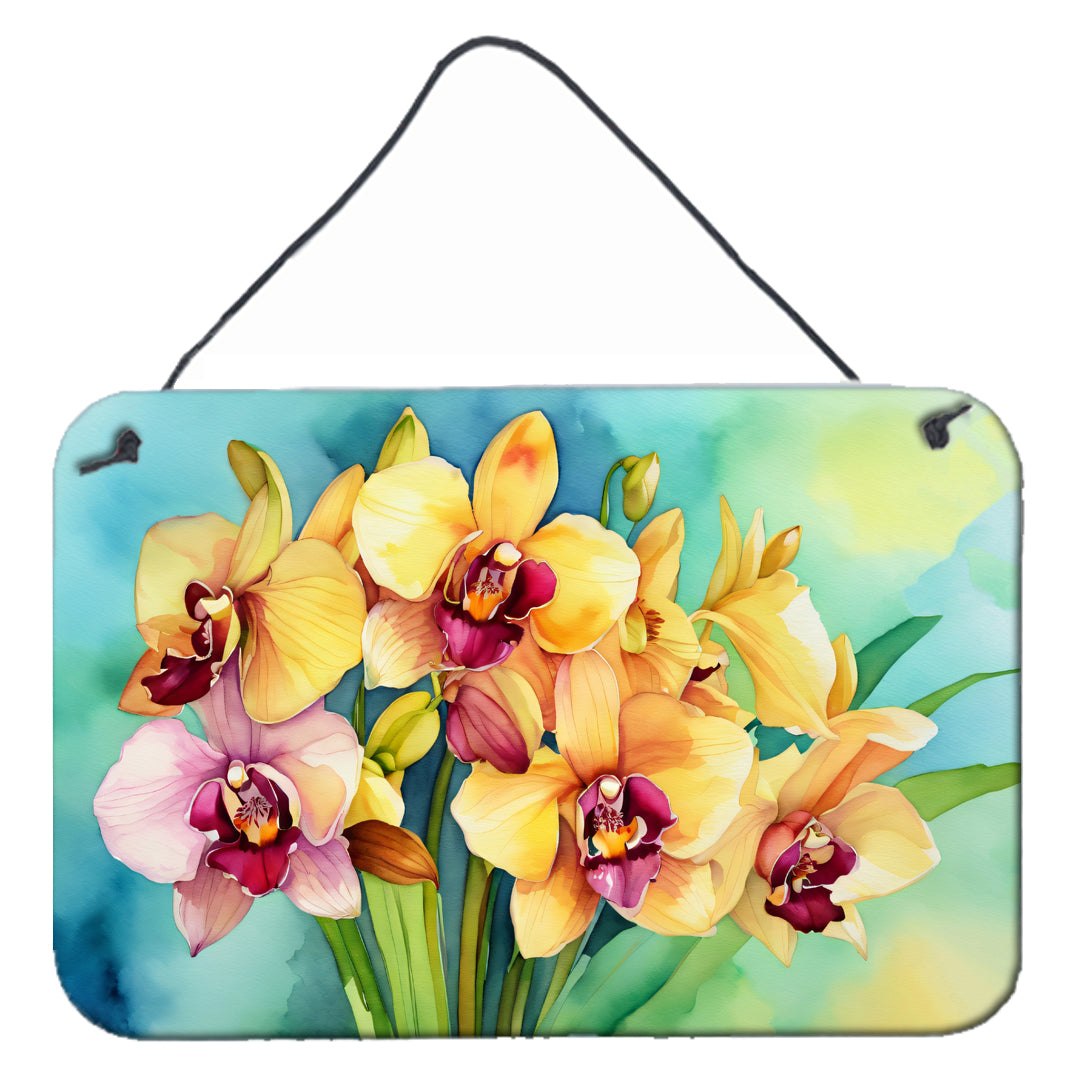 Buy this Orchids in Watercolor Wall or Door Hanging Prints