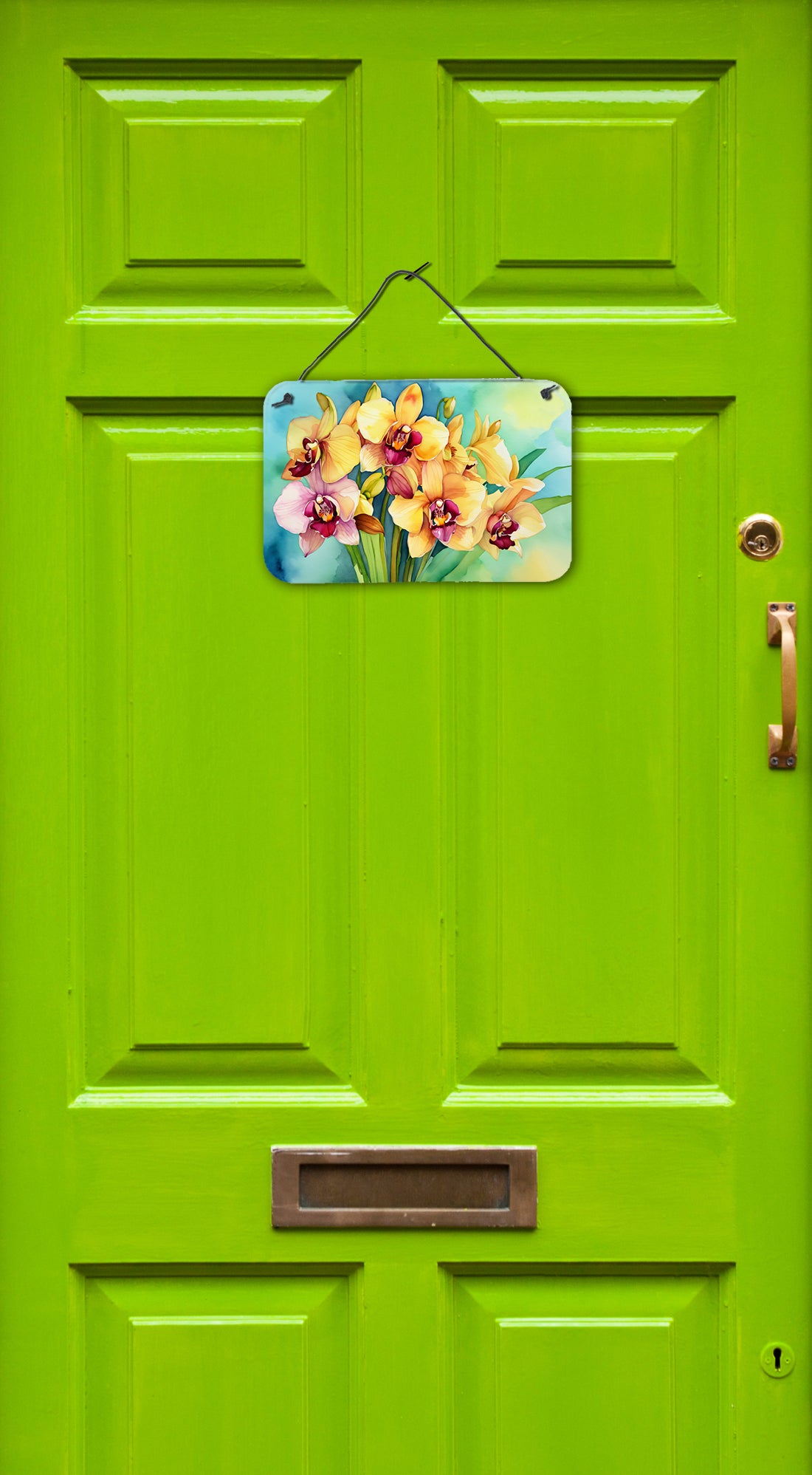 Orchids in Watercolor Wall or Door Hanging Prints