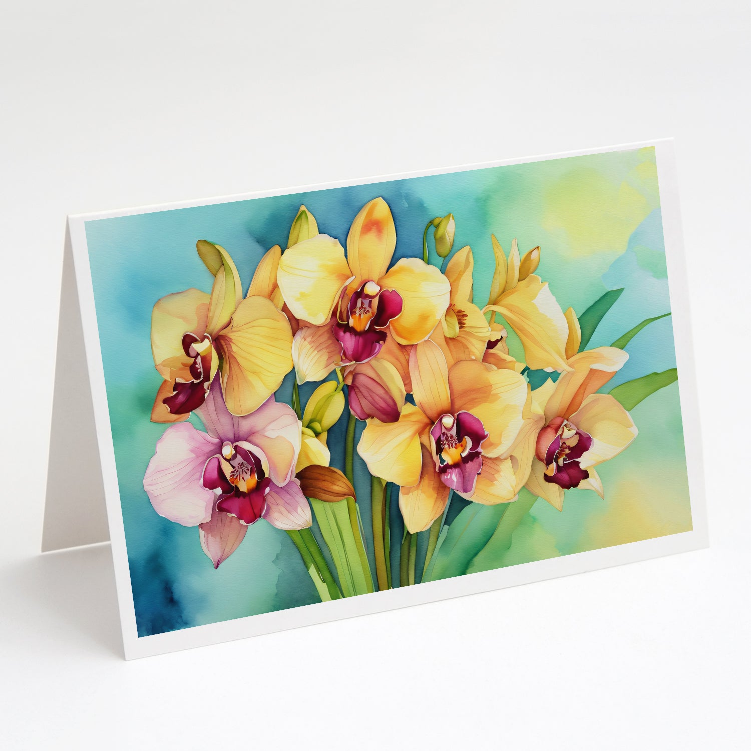 Buy this Orchids in Watercolor Greeting Cards Pack of 8