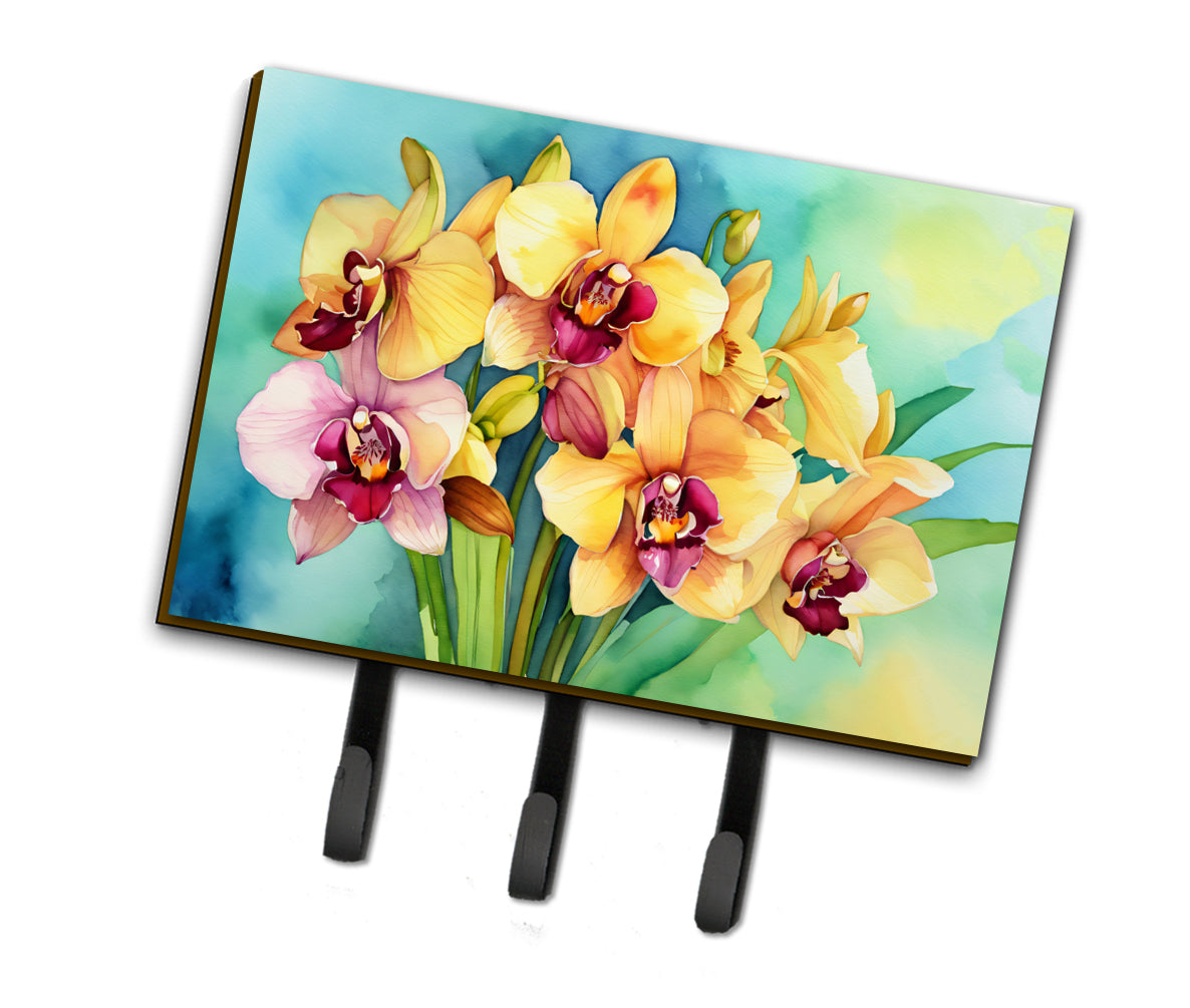 Buy this Orchids in Watercolor Leash or Key Holder
