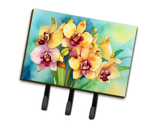 Buy this Orchids in Watercolor Leash or Key Holder