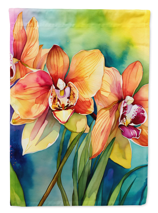 Buy this Orchids in Watercolor House Flag