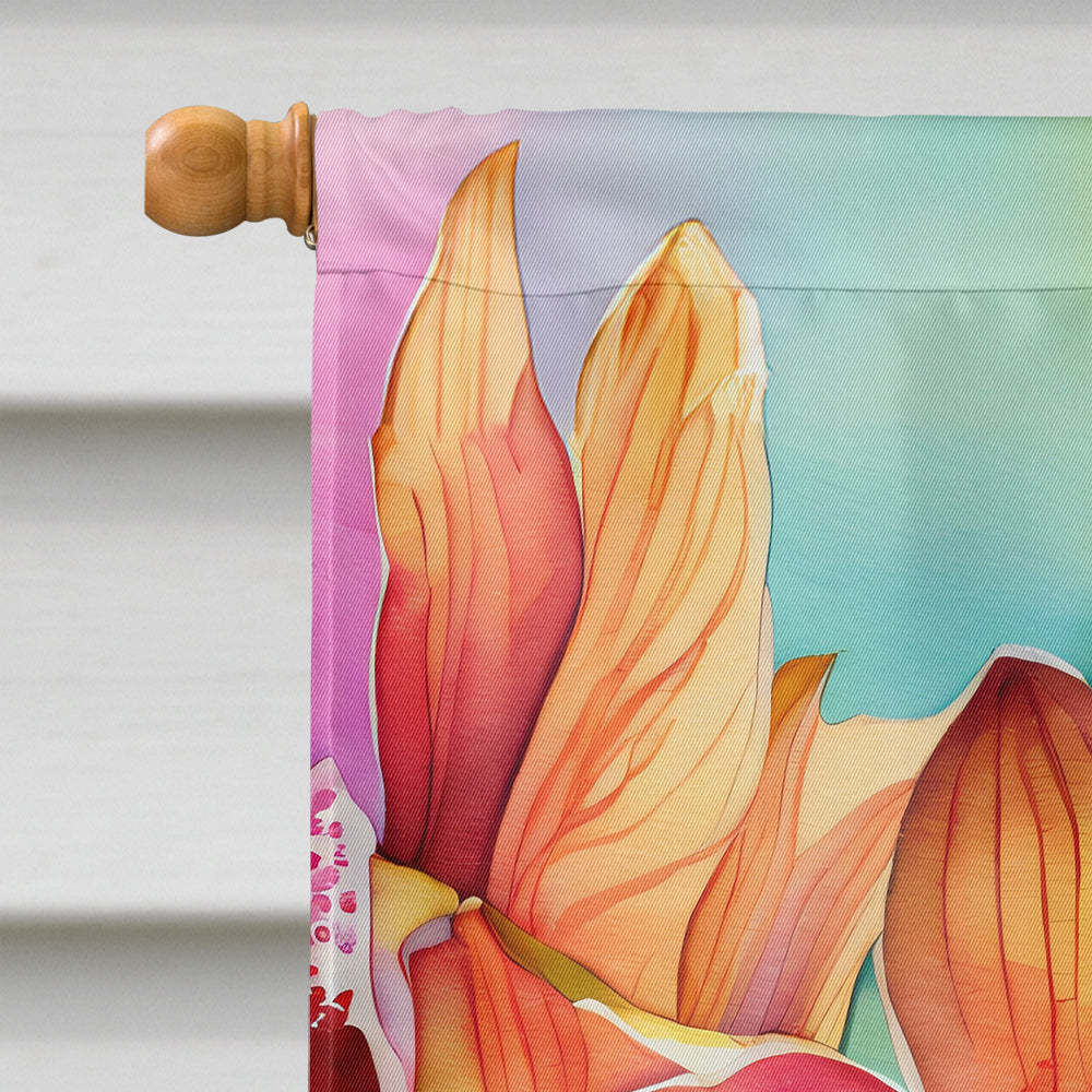 Orchids in Watercolor House Flag