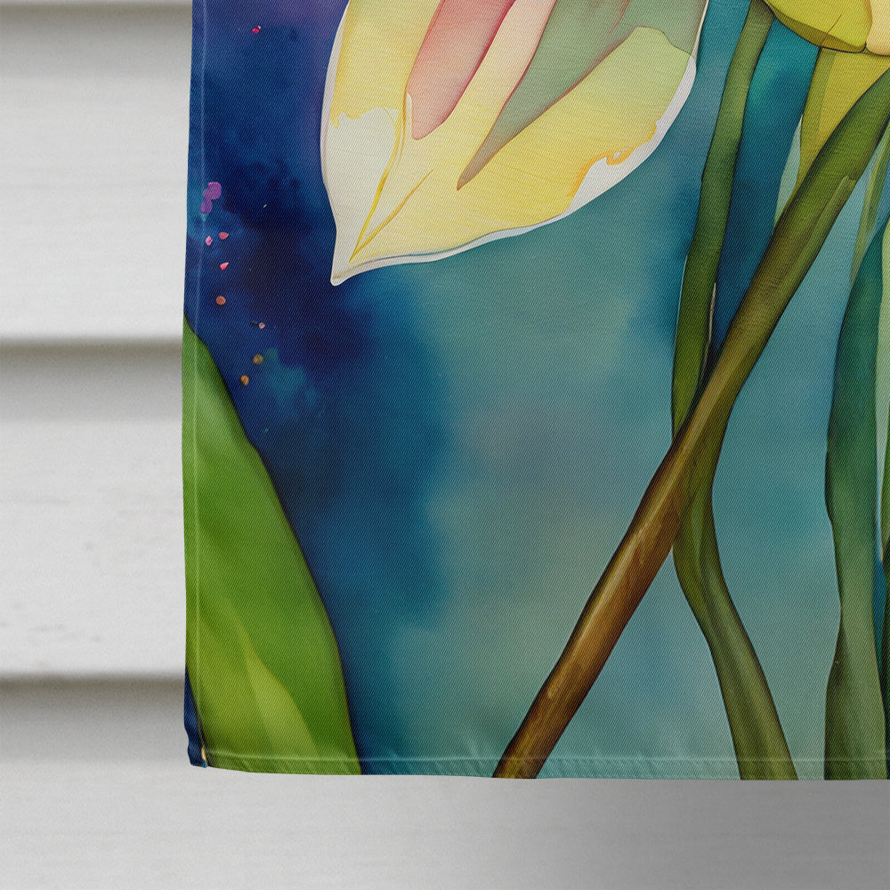 Orchids in Watercolor House Flag