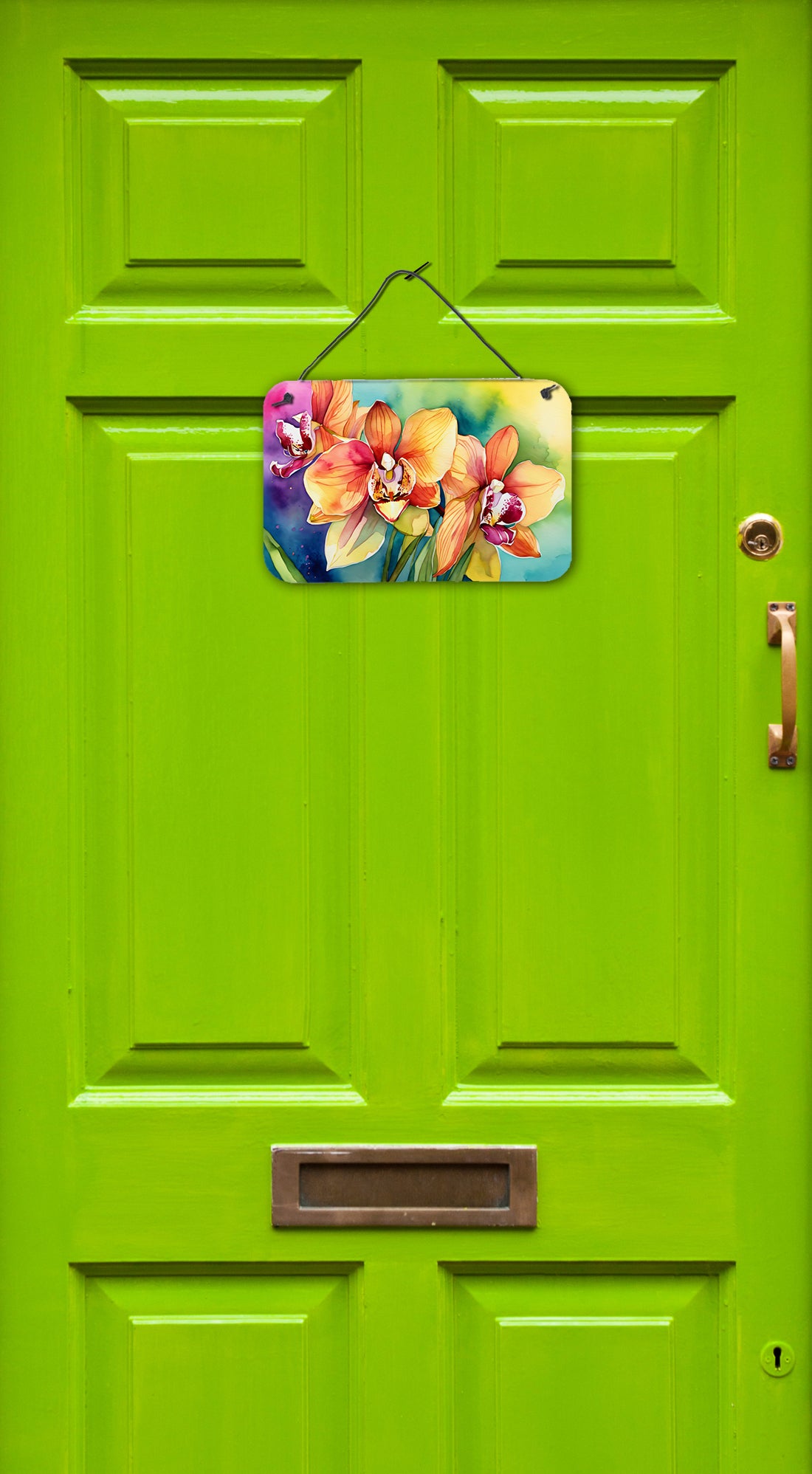 Orchids in Watercolor Wall or Door Hanging Prints
