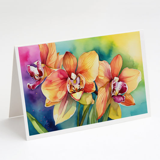 Buy this Orchids in Watercolor Greeting Cards Pack of 8