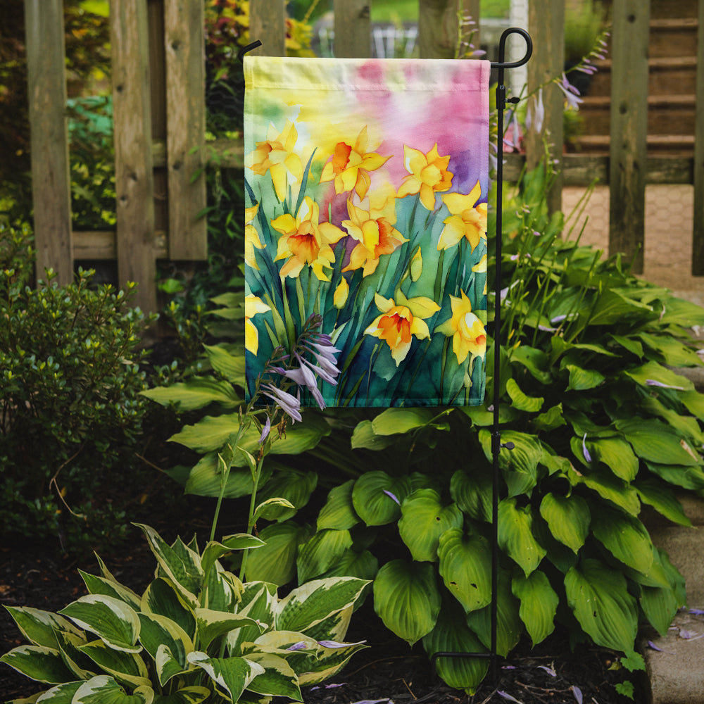 Daffodils in Watercolor Garden Flag