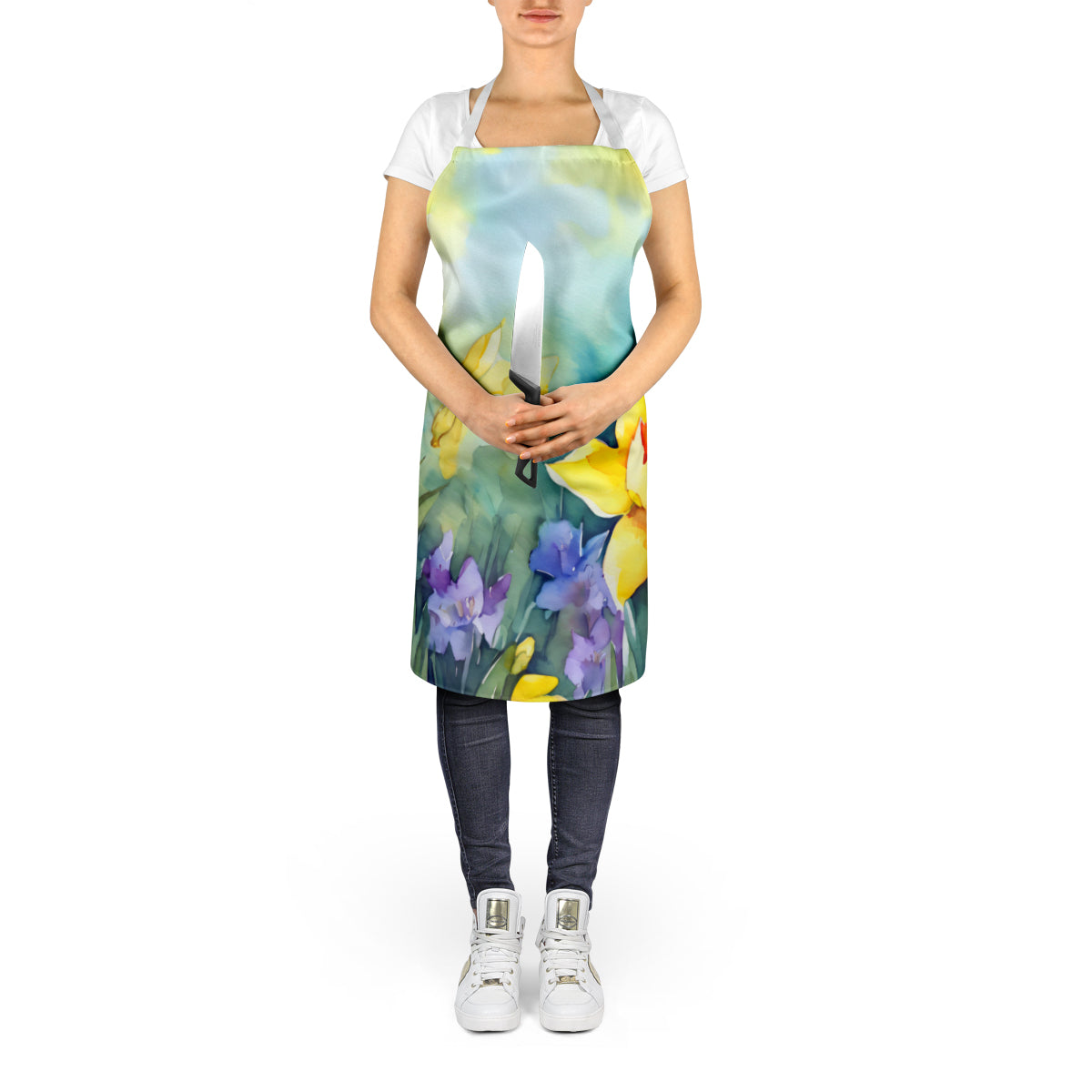Daffodils in Watercolor Apron