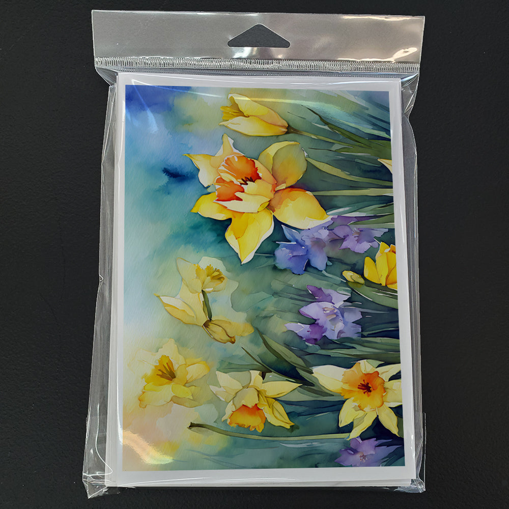 Daffodils in Watercolor Greeting Cards Pack of 8