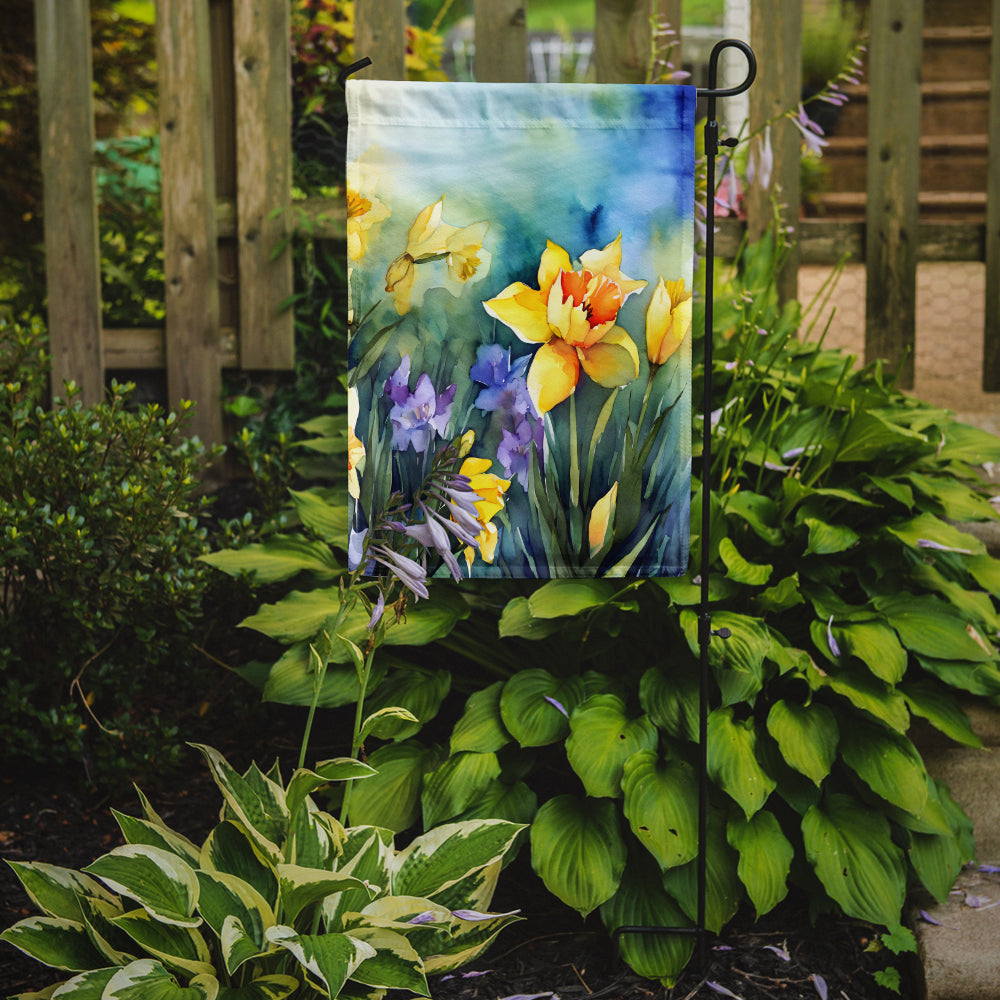 Daffodils in Watercolor Garden Flag