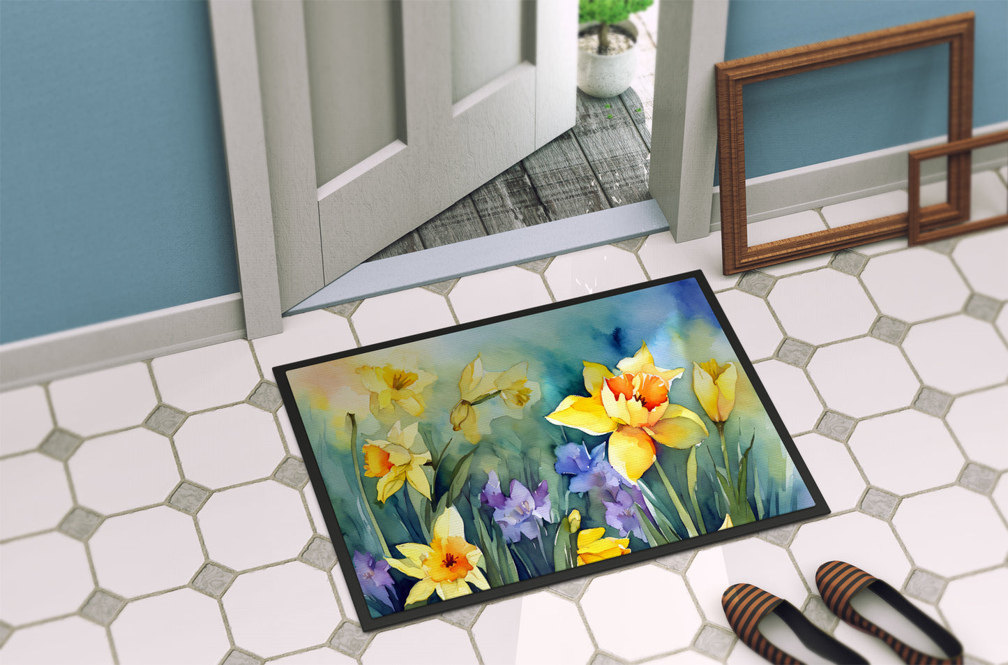 Daffodils in Watercolor Doormat