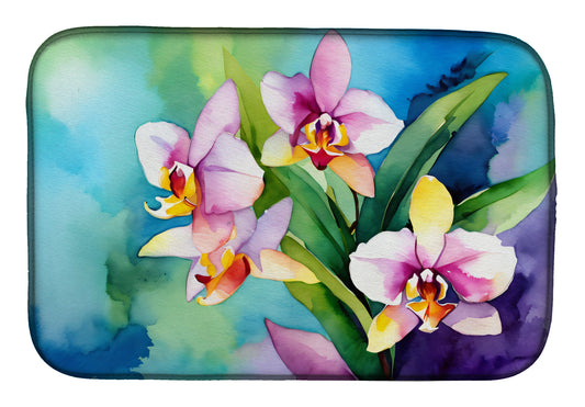 Buy this Orchids in Watercolor Dish Drying Mat