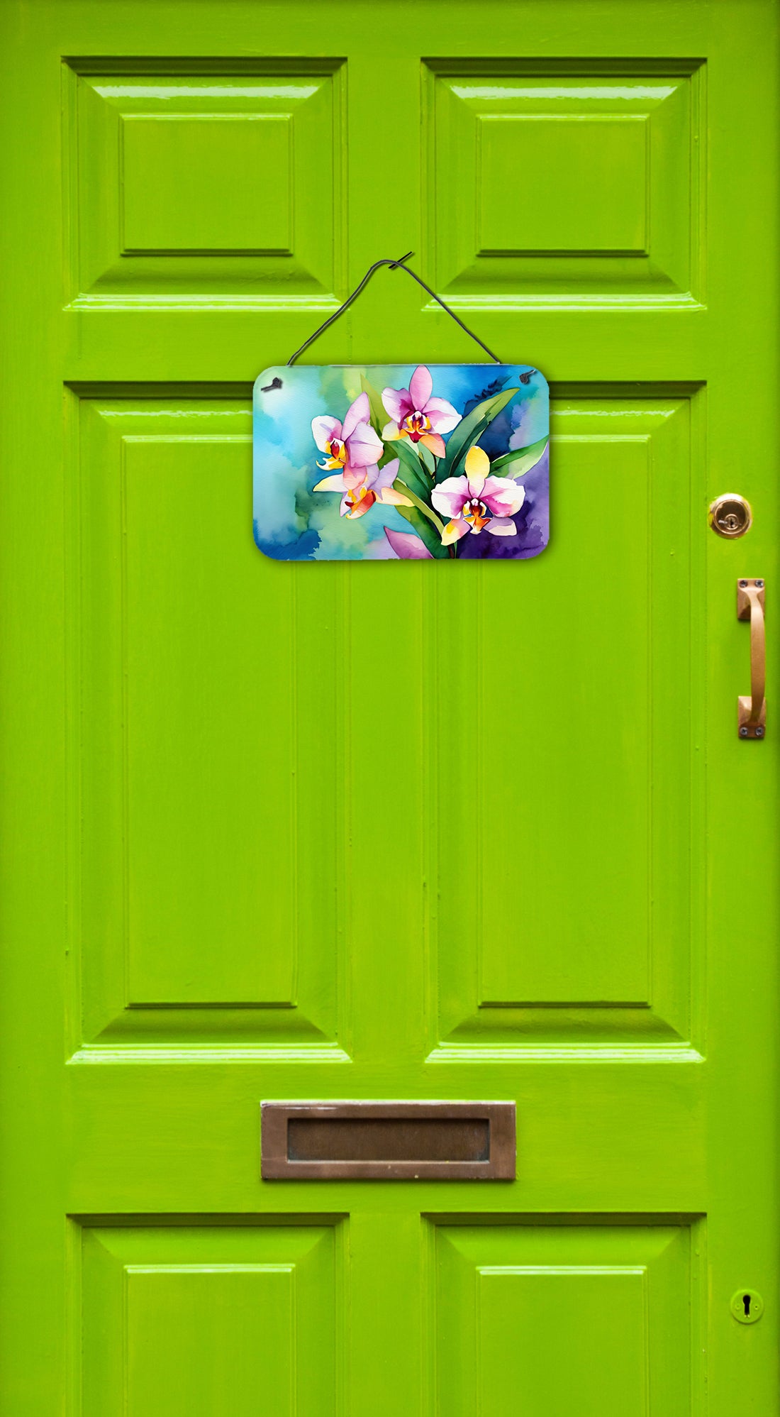 Orchids in Watercolor Wall or Door Hanging Prints