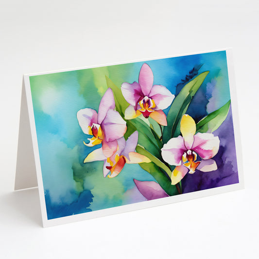 Buy this Orchids in Watercolor Greeting Cards Pack of 8