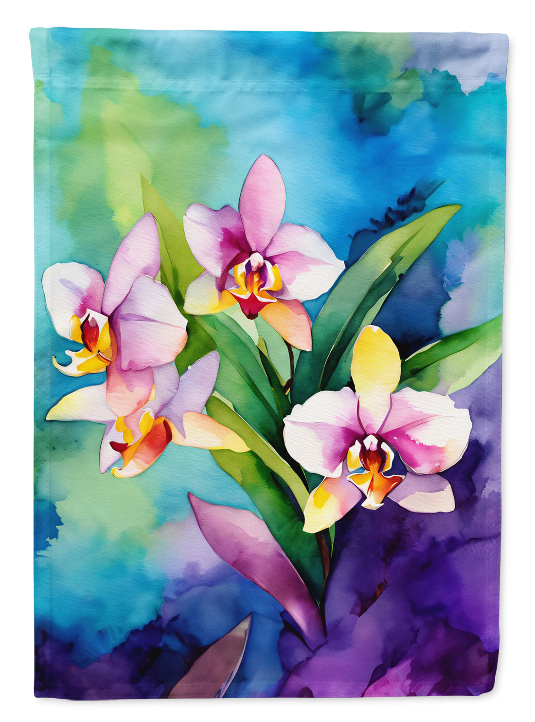 Buy this Orchids in Watercolor Garden Flag