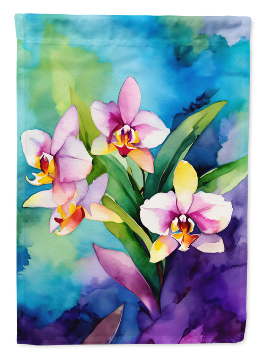 Buy this Orchids in Watercolor Garden Flag