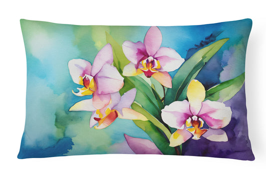 Buy this Orchids in Watercolor Throw Pillow