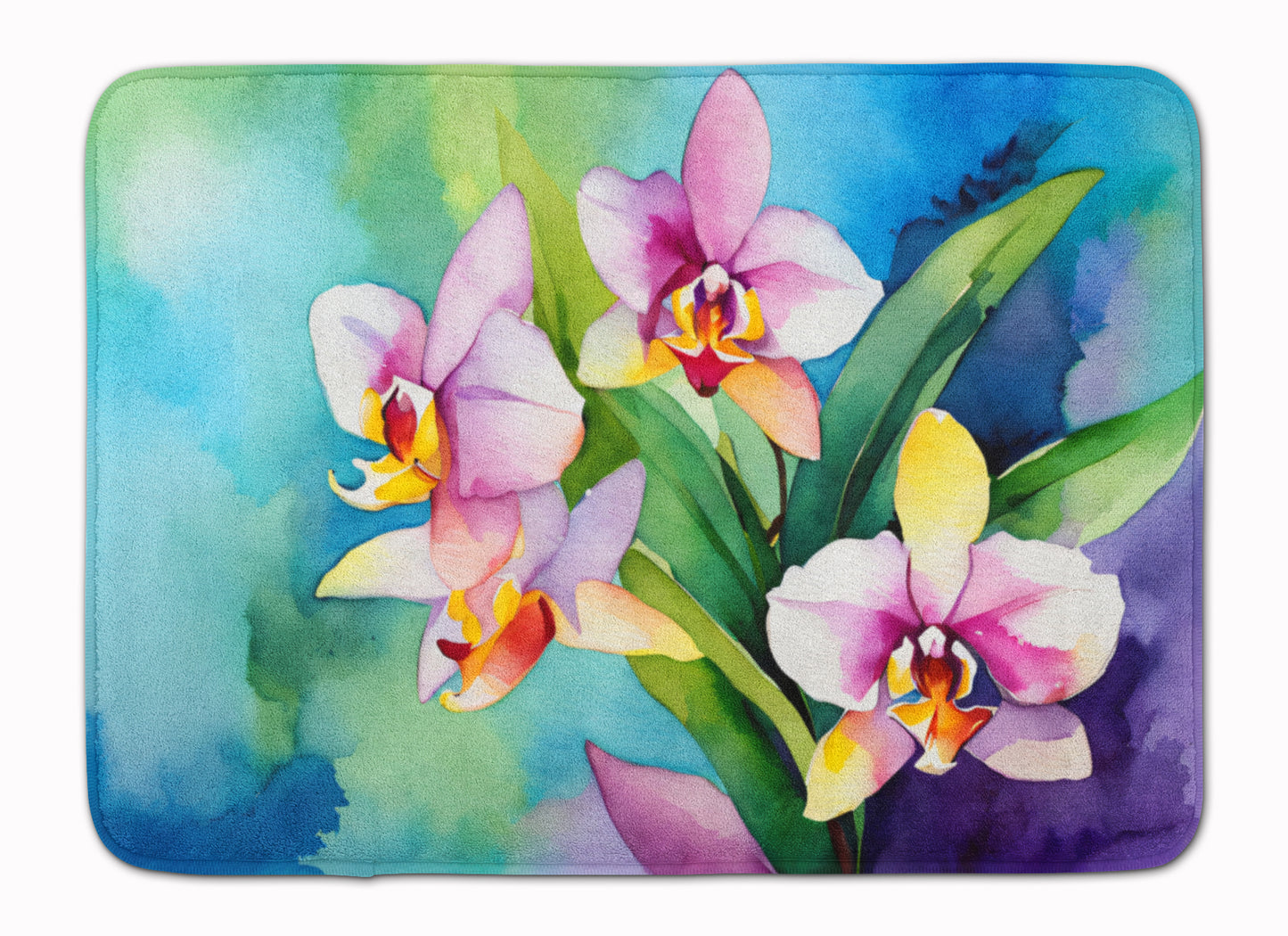 Buy this Orchids in Watercolor Memory Foam Kitchen Mat