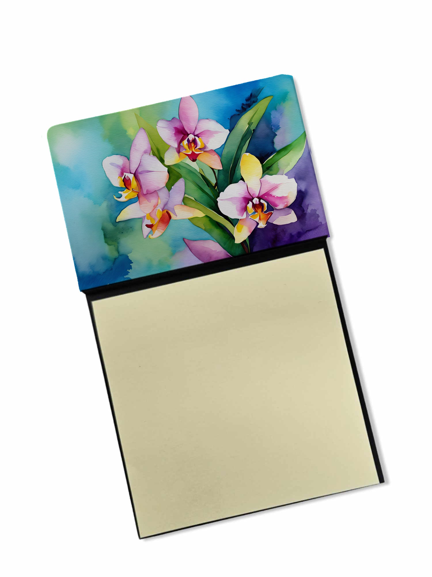 Buy this Orchids in Watercolor Sticky Note Holder