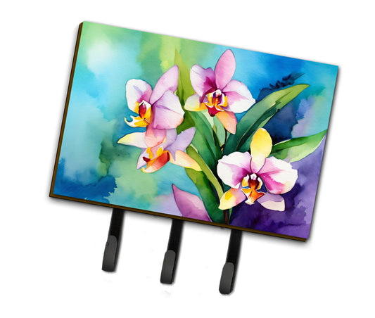 Buy this Orchids in Watercolor Leash or Key Holder