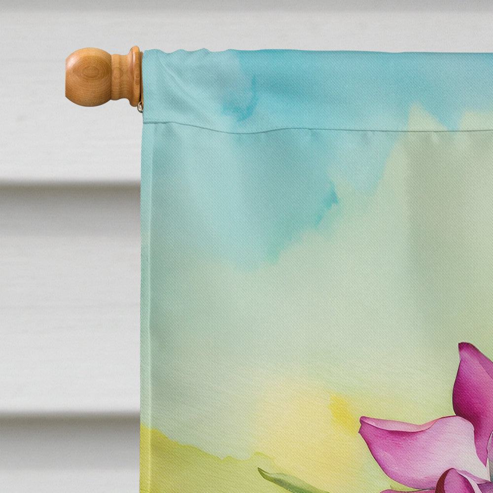 Orchids in Watercolor House Flag