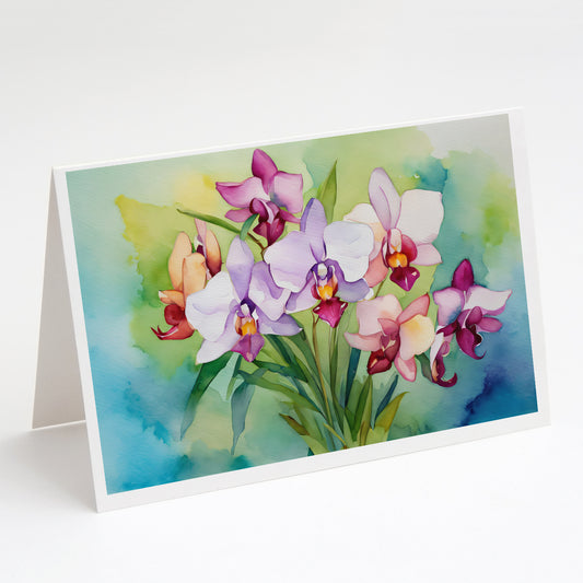 Buy this Orchids in Watercolor Greeting Cards Pack of 8