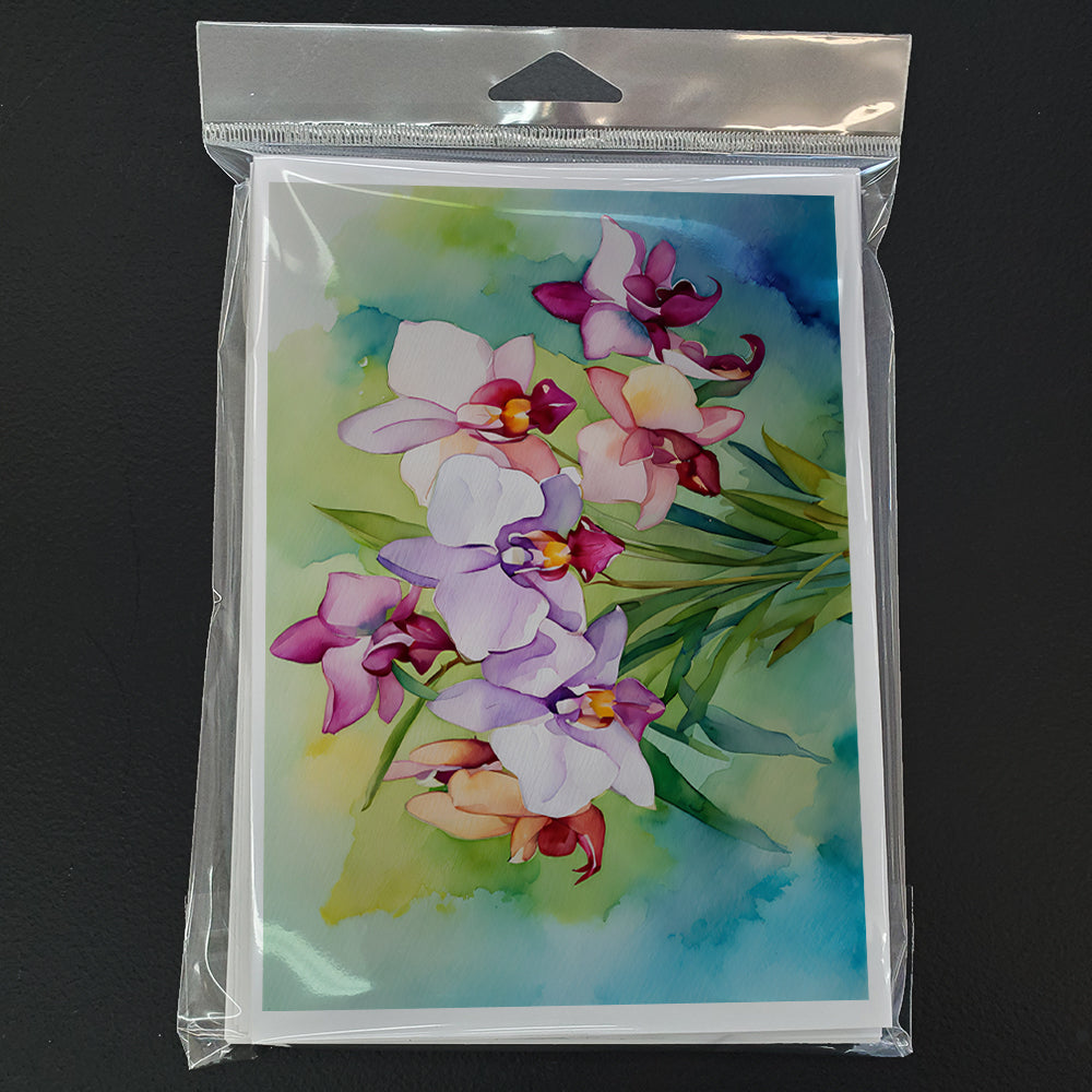 Orchids in Watercolor Greeting Cards Pack of 8
