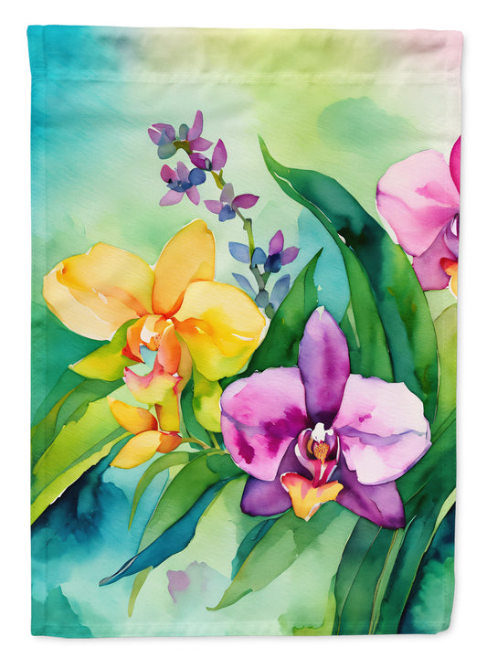 Buy this Orchids in Watercolor House Flag