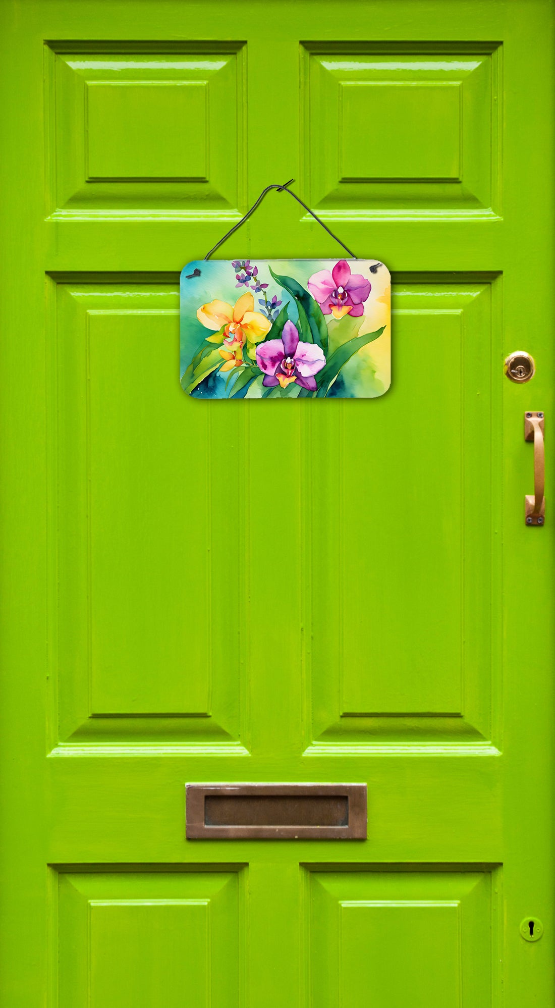 Orchids in Watercolor Wall or Door Hanging Prints