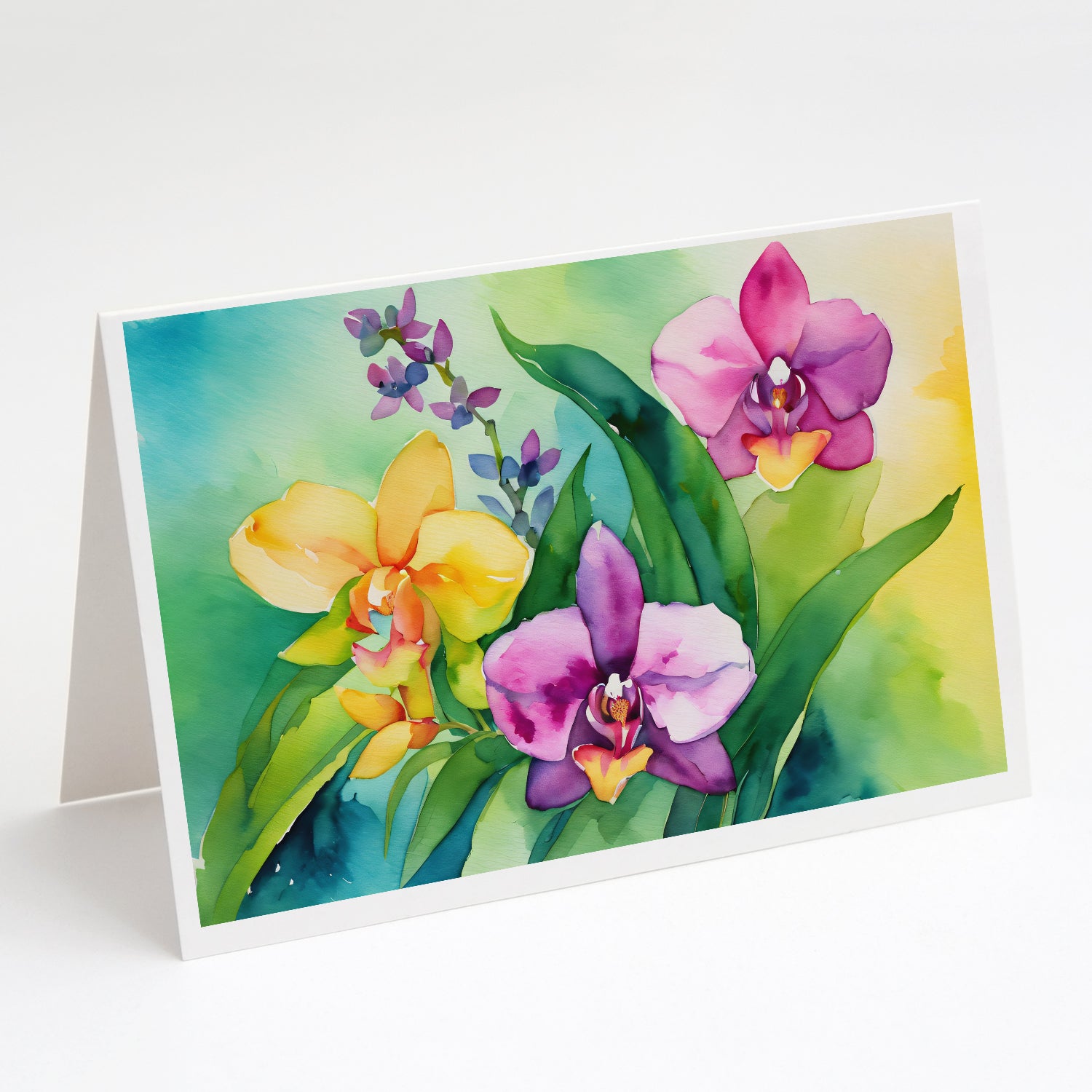 Buy this Orchids in Watercolor Greeting Cards Pack of 8
