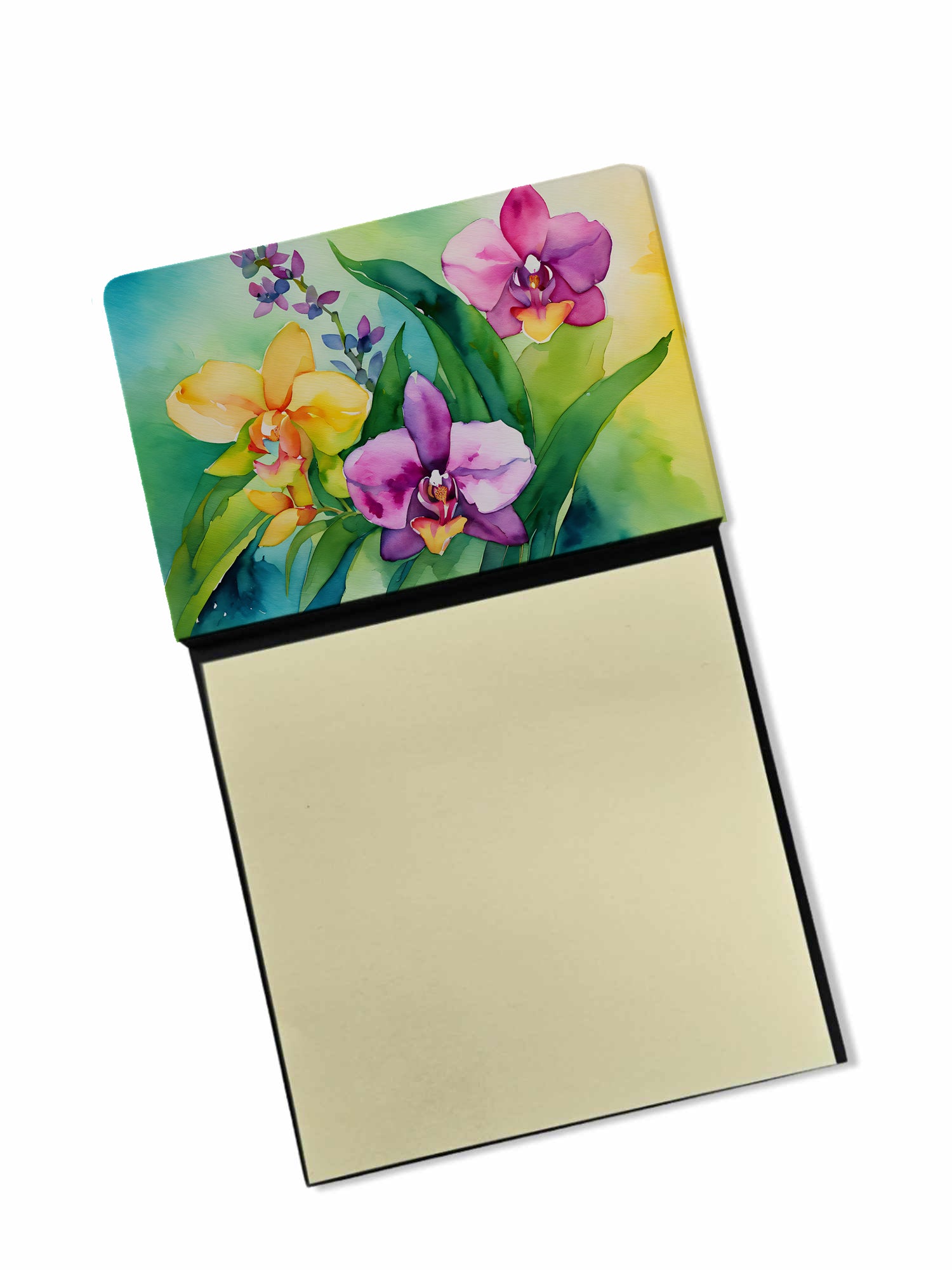 Buy this Orchids in Watercolor Sticky Note Holder