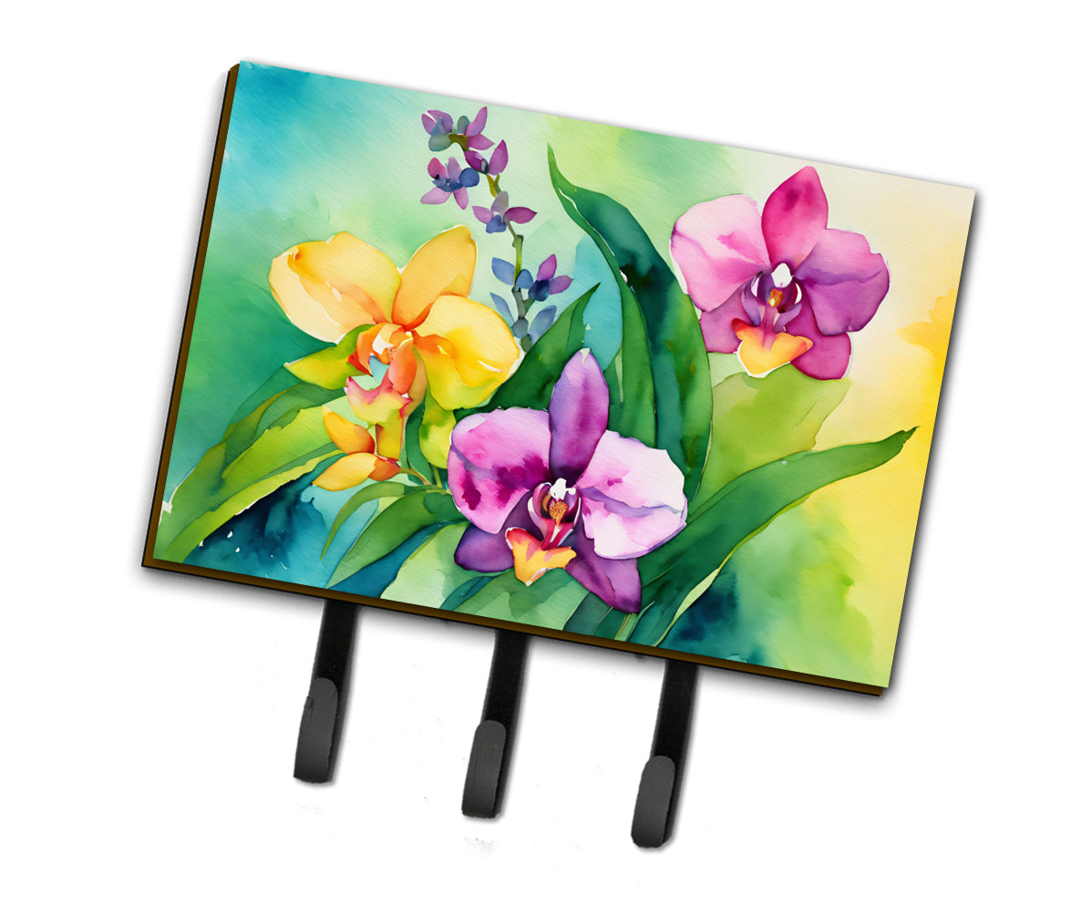 Buy this Orchids in Watercolor Leash or Key Holder