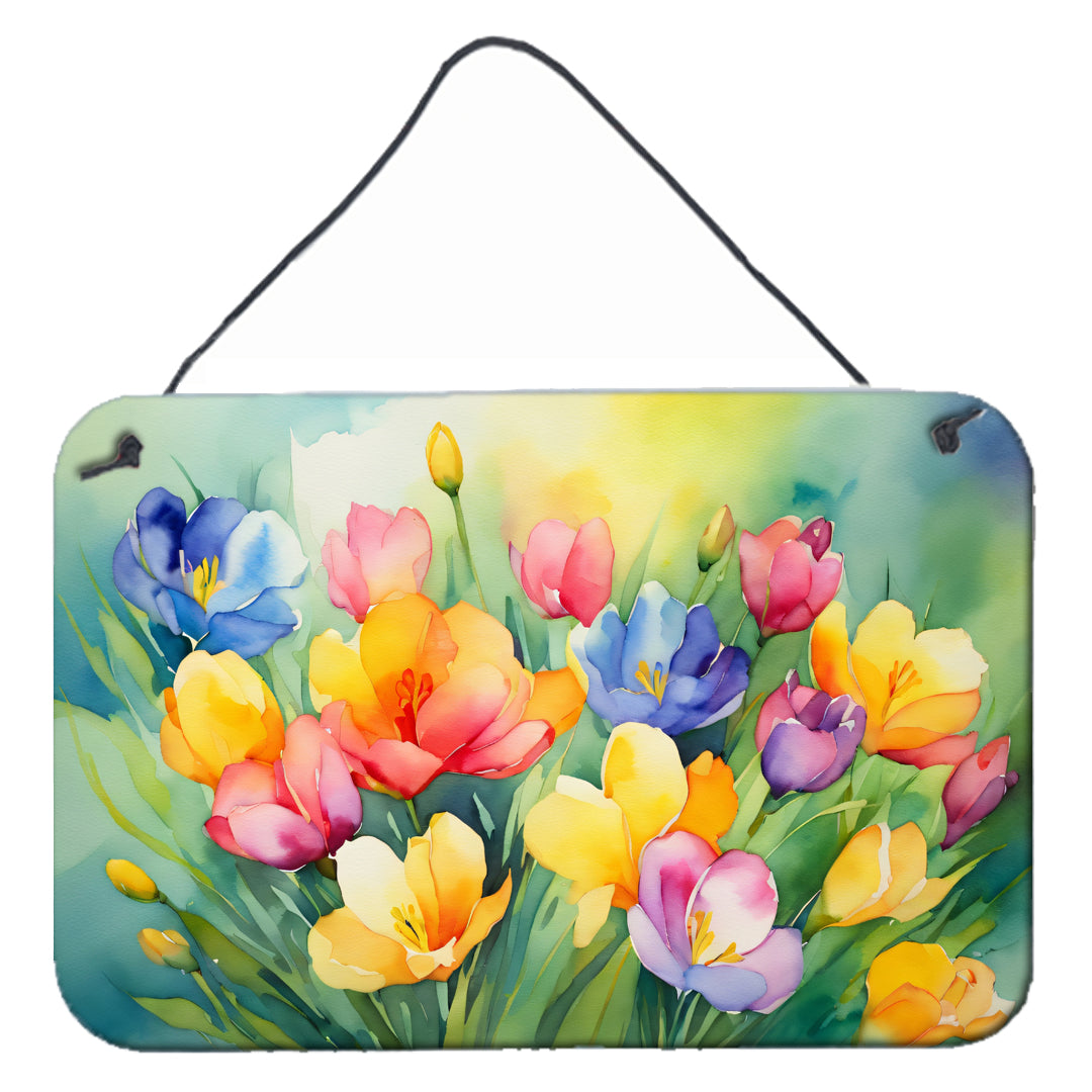 Buy this Freesias in Watercolor Wall or Door Hanging Prints