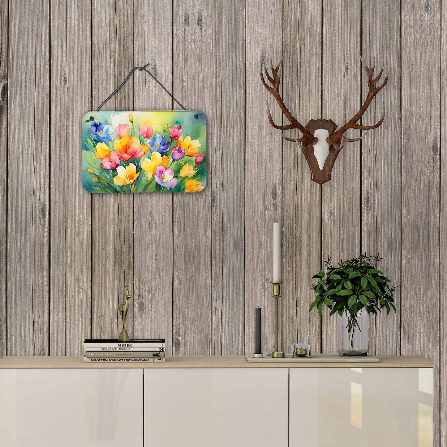 Freesias in Watercolor Wall or Door Hanging Prints