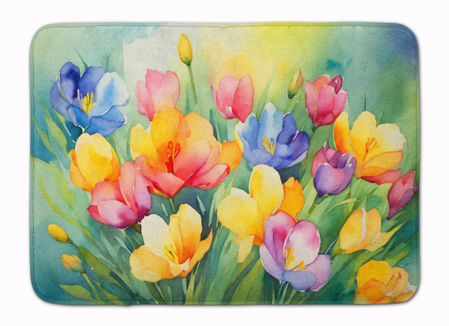 Buy this Freesias in Watercolor Memory Foam Kitchen Mat