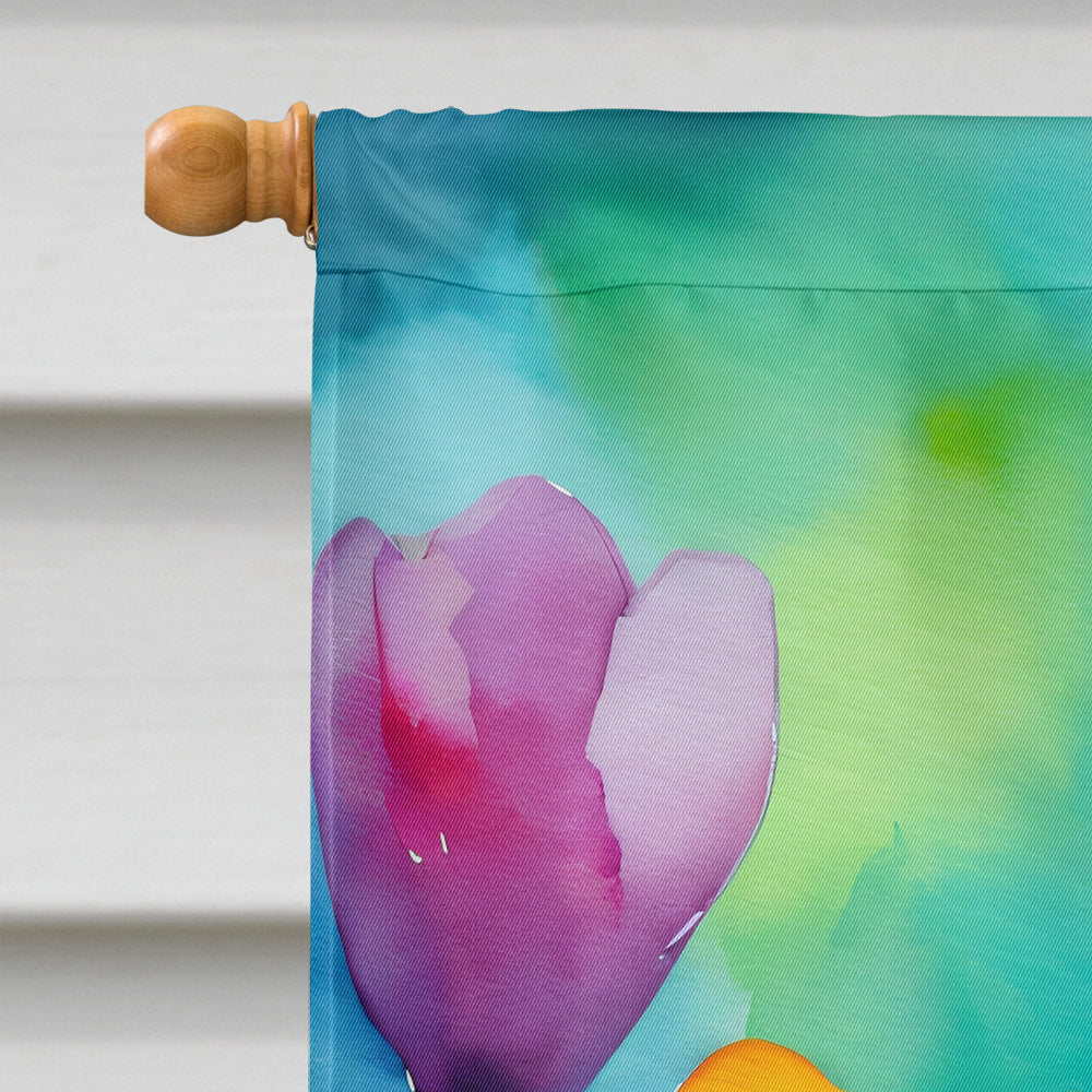 Freesias in Watercolor House Flag