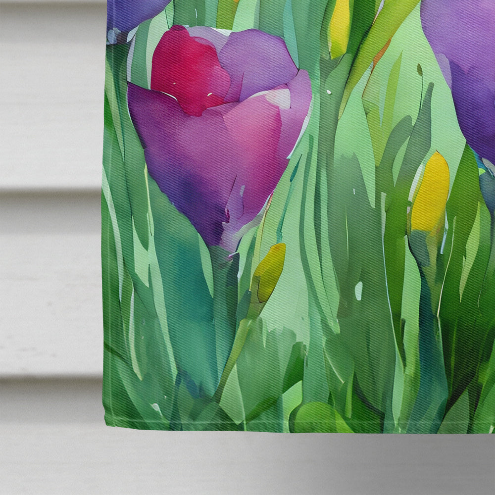 Freesias in Watercolor House Flag