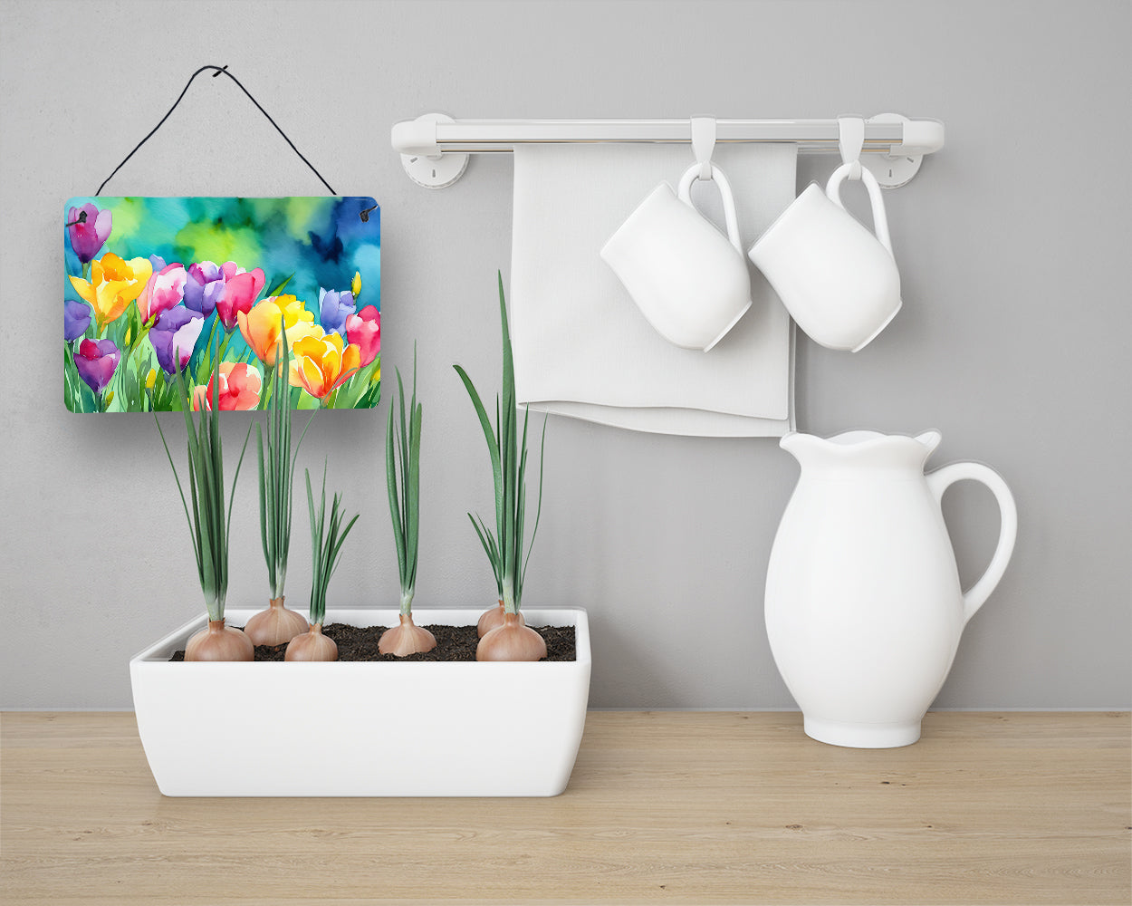 Freesias in Watercolor Wall or Door Hanging Prints