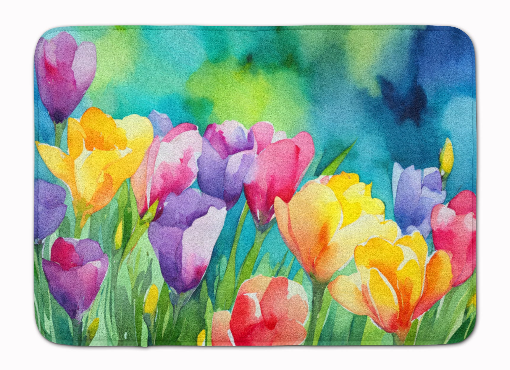 Buy this Freesias in Watercolor Memory Foam Kitchen Mat