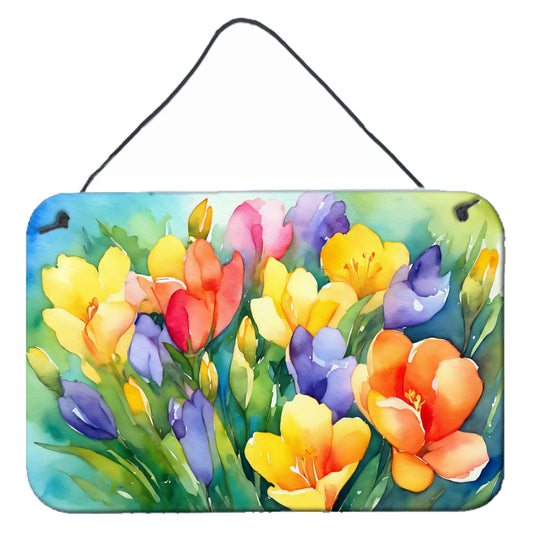 Buy this Freesias in Watercolor Wall or Door Hanging Prints